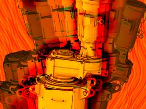 Stylized Illustration of Tank Agitator Shaking