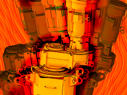 Stylized Illustration of Tank Agitator Shaking