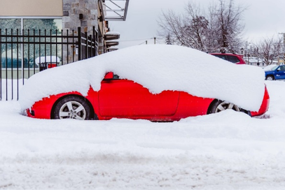 Picture of car covered in snow