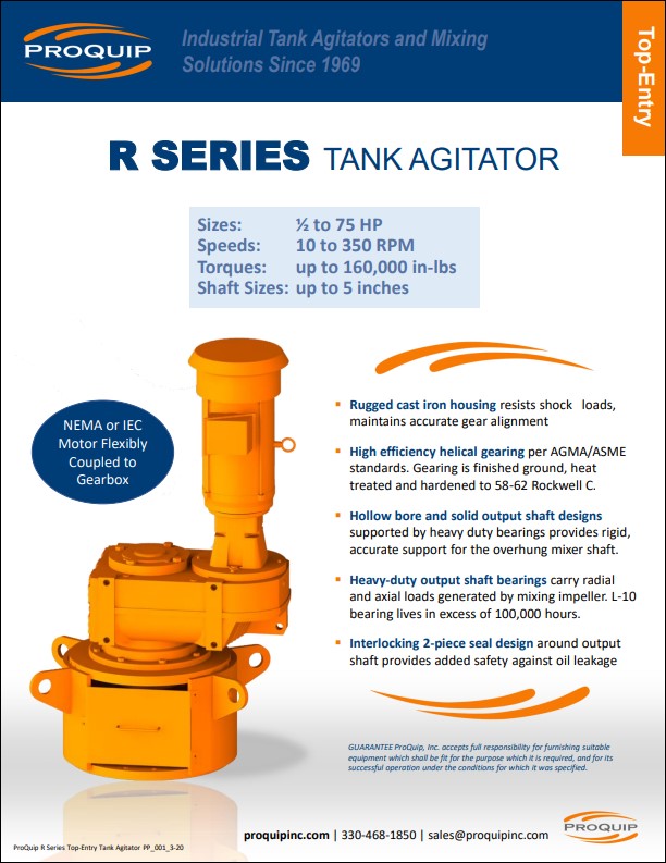 ProQuip R Series Top-Entry Tank Agitator Product Profile Image