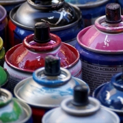 Photo of different color spray paint cans