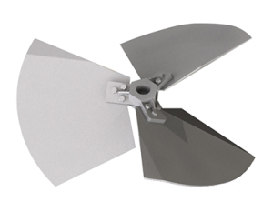ProQuip-HiFlow-High-Efficiency-Medium-Viscosity-Hydrofoil-Impeller Illustration of ProQuip HiFlow High Solidity Medium Viscosity Hydrofoil Impeller